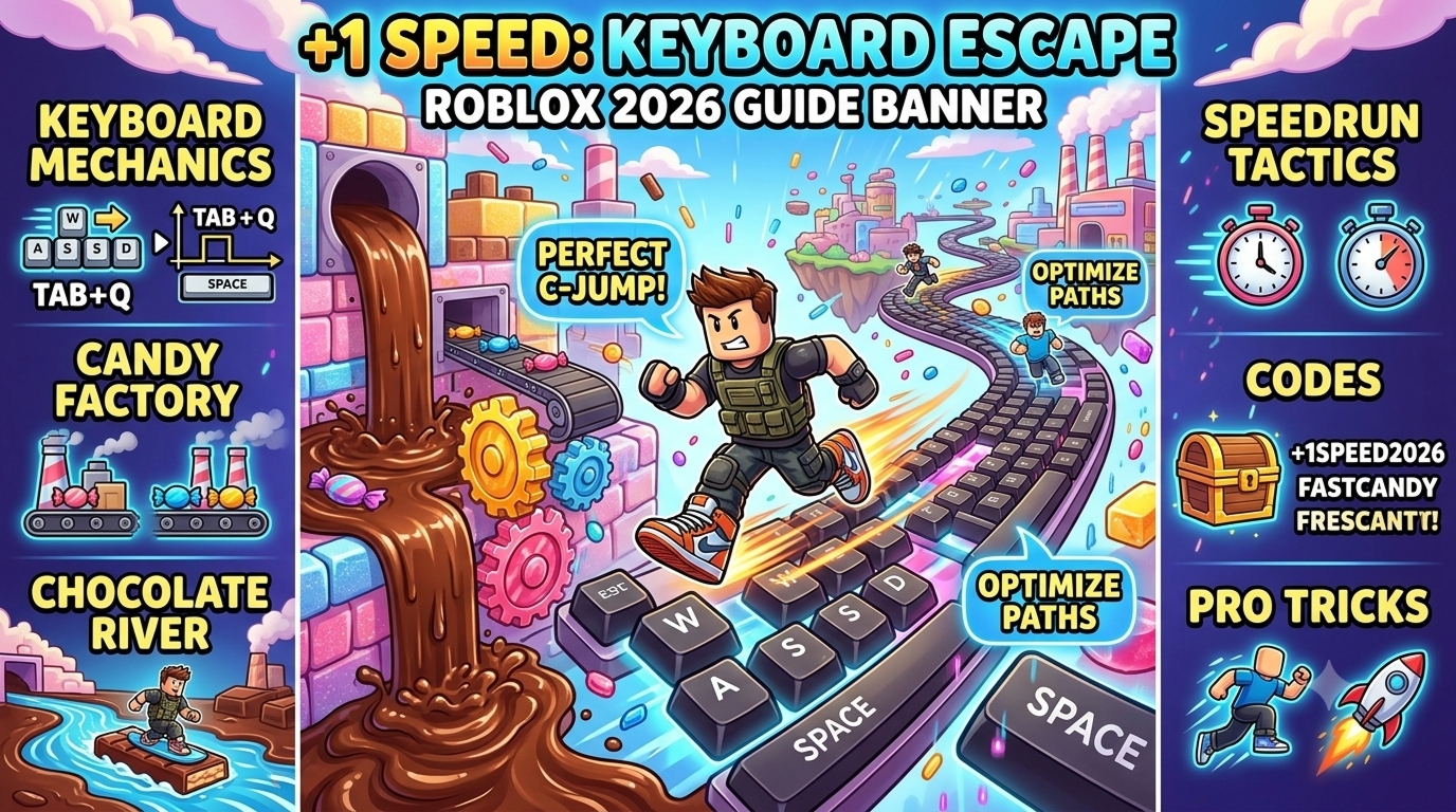 Resumen de trucos y códigos activos de +1 Speed Keyboard Escape Candy Chocolate Roblox 2026