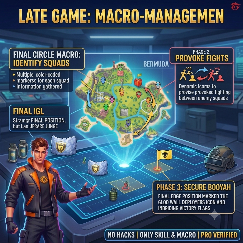 Free Fire late game final circle showing positioning and gloo wall strategy